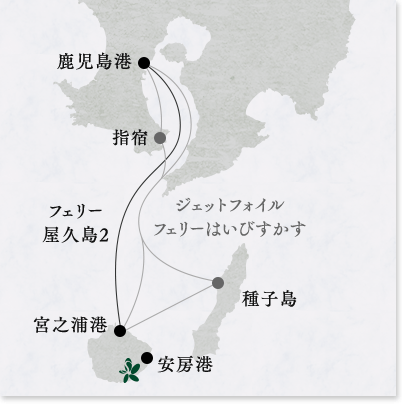 ジェットフォイル フェリーはいびすかす フェリー屋久島2 種子島 宮之浦港 安房港 指宿 鹿児島港