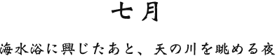 七月 海水浴に興じたあと、天の川を眺める夜